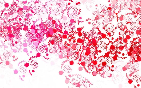Светло Красный Вектор Абстрактный Узор Цветами Цветы Градиентом Белом Фоне — стоковый вектор