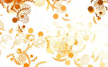 Açık Turuncu vektör doğal fon çiçekli, güllü. Beyaz arka planda gradyanı olan çiçekler. Çocuk kitapları için renkli desen.