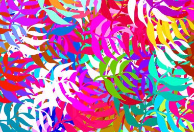 Yapraklı hafif çokrenkli vektör karalama deseni. Bulanık şekilli ve yapraklı yepyeni bir resim. Web siteniz için Doodle tasarımı.