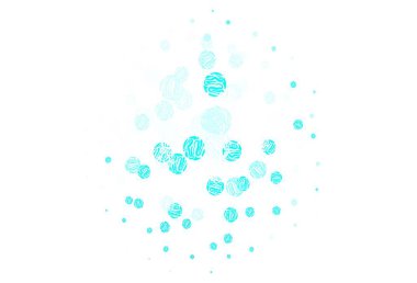 Açık mavi, kıvrımlı çizgileri olan yeşil vektör şablonu. Eğilimli soyut bir çizim. İşiniz için en renkli tasarım..