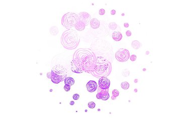 Açık Mor, pembe vektör doğal gül desenli. Beyaz arka planda gradyanı olan çiçekler. Web ve broşürler için elle boyanmış tasarım.