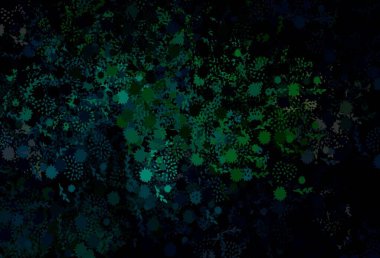 Soyut şekilli koyu yeşil vektör arkaplan. Modern tarzda değişen renkli kaotik formlar. Duvar kağıtları için zarif tasarım.