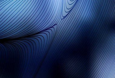 Eğri çizgileri olan koyu mavi vektör arkaplan. Çağdaş gradyan soyut çizgileri olan çizimler. Markan için yeni kompozisyon.