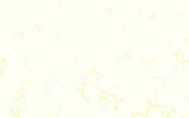 Açık mavi, sarı vektör arkaplan ve yapay zeka formları. Yapay zeka bağlantılarıyla basit bir şekilde renkli tasarım. Poster ve teknoloji sembolü.