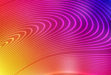 Açık pembe, çizgileri olan sarı vektör deseni. Eğimli çizgileri olan zarif parlak bir illüstrasyon. İş tasarımınız için şablon.