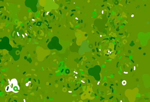 Verde Chiaro Sfondo Vettoriale Giallo Con Forme Memphis Illustrazione Astratta — Vettoriale Stock