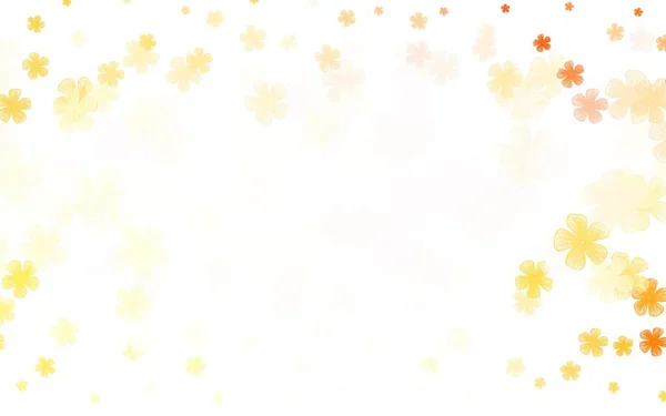 浅橙色矢量涂鸦背景与花朵 有创意的插图 风格模糊 花朵丛生 手机背景模版 — 图库矢量图片