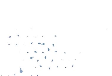 Çember şekilli açık mavi vektör düzeni. Renkli su damlaları olan modern soyut çizimler. Fütürist reklamlar ve kitapçıklar için şablon.