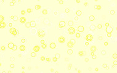 Küreli açık sarı vektör deseni. Renkli su damlaları olan modern soyut çizimler. İş ilanınız için tasarım.