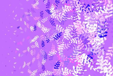 Açık Mor, yapraklı pembe vektör karalama şablonu. Doğal yaprağı olan zarif, parlak bir illüstrasyon. Web sitesi yöneticileri ve tasarımları için desen.