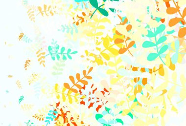 Yapraklı hafif çokrenkli vektör karalama deseni. Doğal yaprağı olan zarif, parlak bir illüstrasyon. Tasarımınız için yeni şablon.