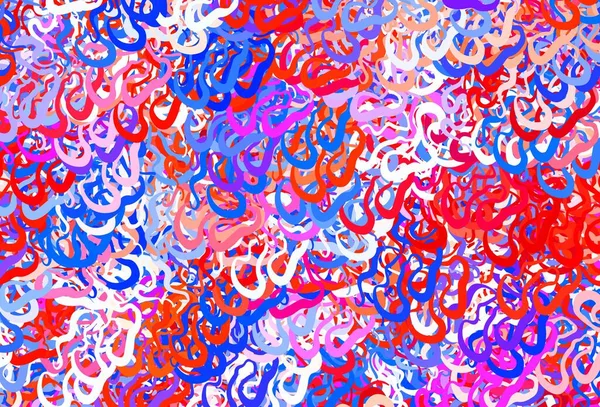 Bleu Clair Motif Vectoriel Rouge Avec Lignes Courbes Illustration Créative — Image vectorielle