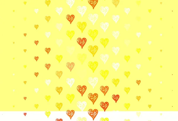 浅绿色 黄色的矢量纹理与可爱的心脏 灵巧的插图与渐变的心脏在情人节的风格 情人节贺卡的模板 — 图库矢量图片