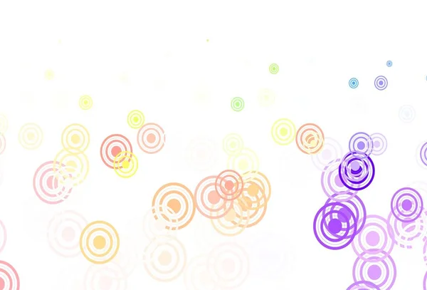 Licht Multicolor Vector Achtergrond Met Cirkels Bochten Prachtige Kleurrijke Illustratie — Stockvector