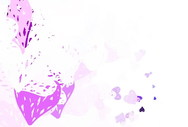 Светло Фиолетовый Векторный Фон Сердцами Декоративный Дизайн Сердечками Простом Стиле — стоковый вектор