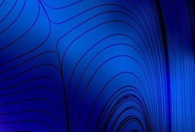 Açık mavi çizgili vektör arkaplanı. Eğri şekilli yepyeni renkli bir tasvir. Tasarımınız için basit şablon.