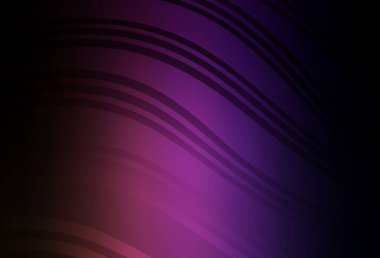 Koyu mor, pembe çizgili vektör arkaplan. Eğri şekilli yepyeni renkli bir tasvir. Fikirlerin için bir örnek..