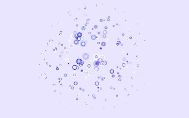 Açık mavi, daire şekilli yeşil vektör düzeni. Bulanık yağmur damlaları olan soyut bir çizim. Güzel web siteleri için desen.