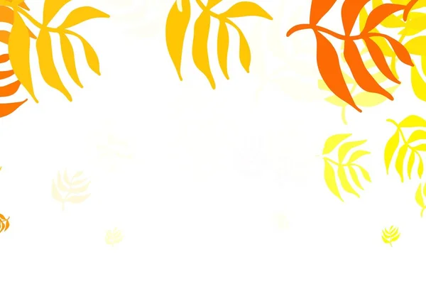 Светло Оранжевый Вектор Естественный Обратный Ход Листьями Новая Красочная Иллюстрация — стоковый вектор