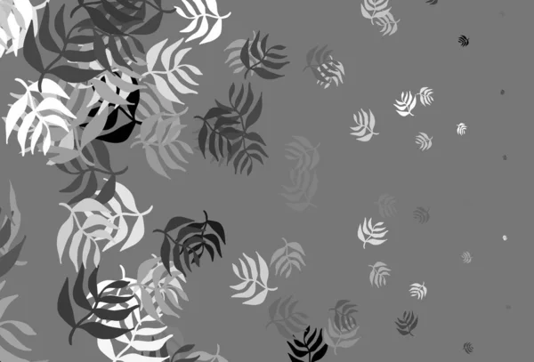 Hellgrauer Vektor Abstrakter Hintergrund Mit Blättern Bunte Illustration Doodle Stil — Stockvektor