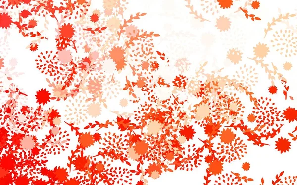 Luz Rojo Vector Fondo Natural Con Flores Rosas Flores Estilo — Vector de stock