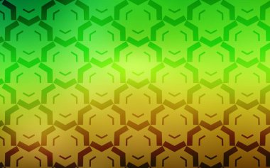 Açık yeşil, eğri çizgileri olan sarı vektör arkaplan. Kavisli çizgilerden oluşan parlak bir illüstrasyon. Reklamınız, broşürleriniz, broşürleriniz için yeni bir doku..