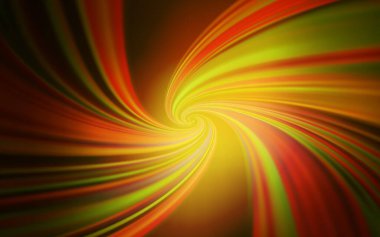 Bükülmüş çizgileri olan koyu turuncu vektör şablonu. Kavisli çizgilerden oluşan parlak bir illüstrasyon. İş tasarımınız için soyut biçim.