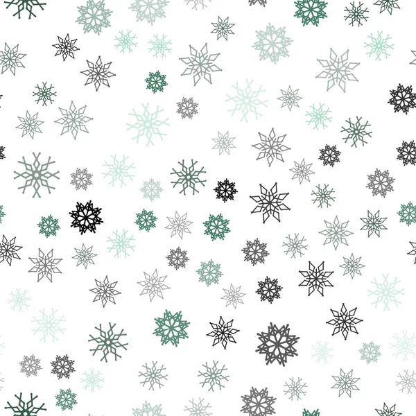 Texture Transparente Vecteur Vert Clair Avec Flocons Neige Colorés Illustration — Image vectorielle