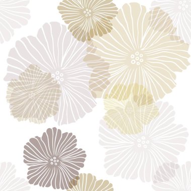 Koyu yeşil, sarı vektörsüz çiçekli karalama düzeni. Beyaz arka planda eskiz karalama çiçekleri. Moda kumaş ve duvar kağıtları için desen.