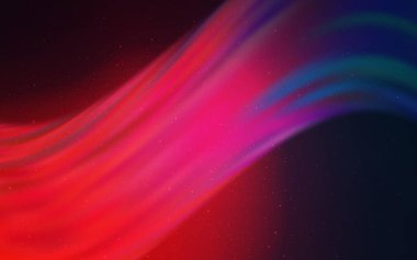 Açık mavi, kozmik yıldızlı kırmızı vektör düzeni. Parlak astronomik yıldızlı parlak renkli çizimler. Kozmik arkaplanlar için şablon.