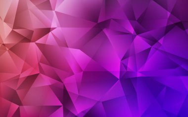 Açık Pembe, kırmızı vektör soyut çokgen şablon. Zarif üçgenleri olan soyut çizimler. Dizaynınız için üçgen desen.