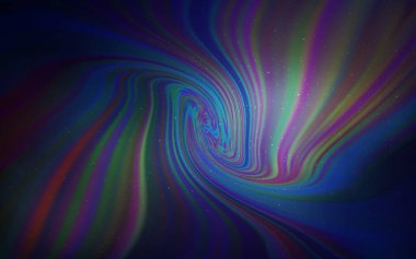 Koyu mavi uzay yıldızlı vektör şablonu. Soyut şablonda gökyüzü yıldızlarıyla parlayan illüstrasyon. Reklamınız, posteriniz, afişiniz için en iyi tasarım.