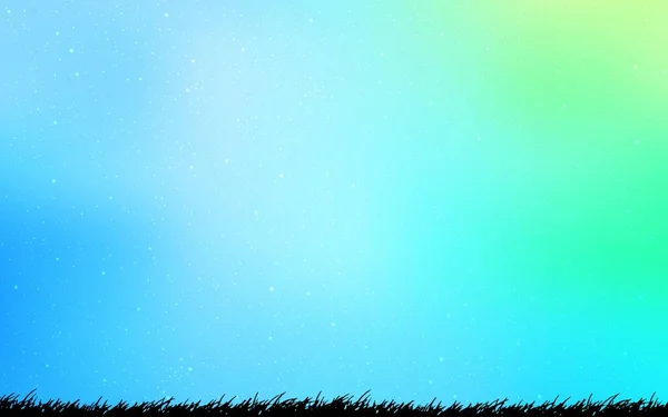 Світло Блакитний Зелений Векторний Візерунок Зірками Нічного Неба Блискуча Кольорова — стоковий вектор