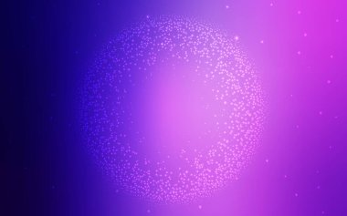 Açık Mor, gece gökyüzü yıldızlı pembe vektör deseni. Bulanık dekoratif tasarım galaksi yıldızlarıyla basit bir stilde. İş ilanınız için akıllı tasarım.