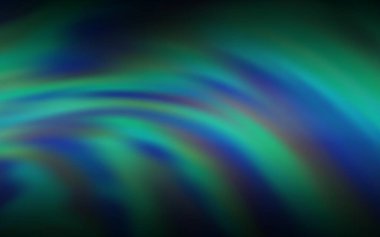 Eğri çizgileri olan koyu yeşil vektör arkaplanı. Değişken çizgileri olan renkli geometrik örnek. Reklamlarınız, posterleriniz, afişleriniz için yepyeni bir tasarım..