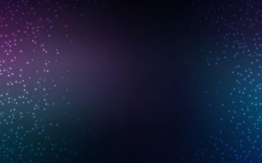 Koyu pembe, uzay yıldızlı mavi vektör şablonu. Bulanık arkaplandaki ve gradyanı olan uzay yıldızları. İş ilanınız için akıllı tasarım.