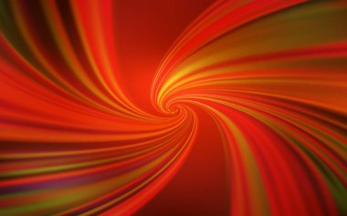 Koyu kırmızı, kıvrımlı sarı vektör şablonu. Soyut ve gradyan biçiminde geometrik çizim. Reklamlarınız, posterleriniz, afişleriniz için yepyeni bir tasarım..