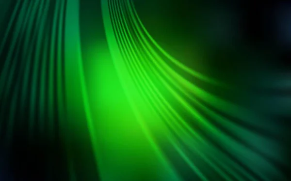 曲線を持つダークグリーンのベクトル背景 曲線で構成された輝くイラスト ブランドブックのためのエレガントなパターン — ストックベクタ
