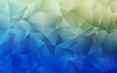 Açık mavi, yeşil vektör mozaik şablon. Çokgen biçiminde, gradyan ile renkli çizimler. Arkaplanlarınız için desenli desen.