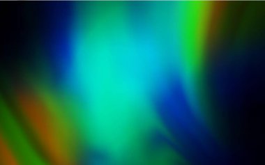 Koyu mavi, sarı vektör parlak şablonu bulanıklaştırdı. Gradyan tasarımlı, soyut, ışıltılı çizimler. Tasarımının yeni yolu.