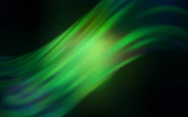 ダークグリーンのベクトルテンプレート 明るい天文学者の星と輝く色のイラスト 宇宙背景用テンプレート — ストックベクタ