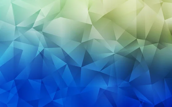 Azul Claro Verde Vector Triángulo Plantilla Mosaico Ilustración Colorida Estilo — Vector de stock