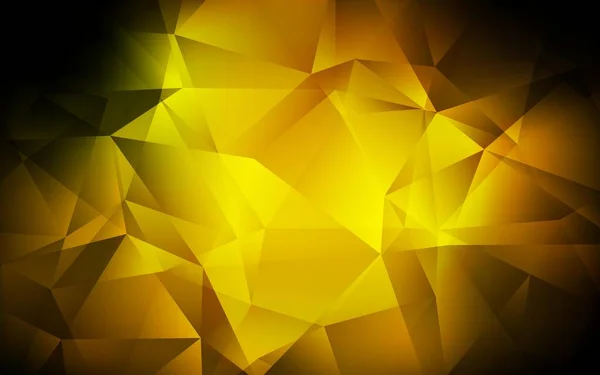 Tmavě Zelená Žluté Vektorové Polygonové Abstraktní Pozadí Kreativní Ilustrace Polotónovém — Stockový vektor