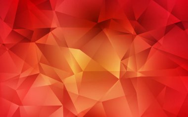 Açık Turuncu vektör çokgen arka plan. Üçgenli modern soyut çizim. Dizaynınız için üçgen desen.