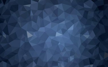 Koyu mavi vektör çokgen arka plan. Üçgenli renkli soyut çizimler. Cep telefonunun arka planının şablonu.