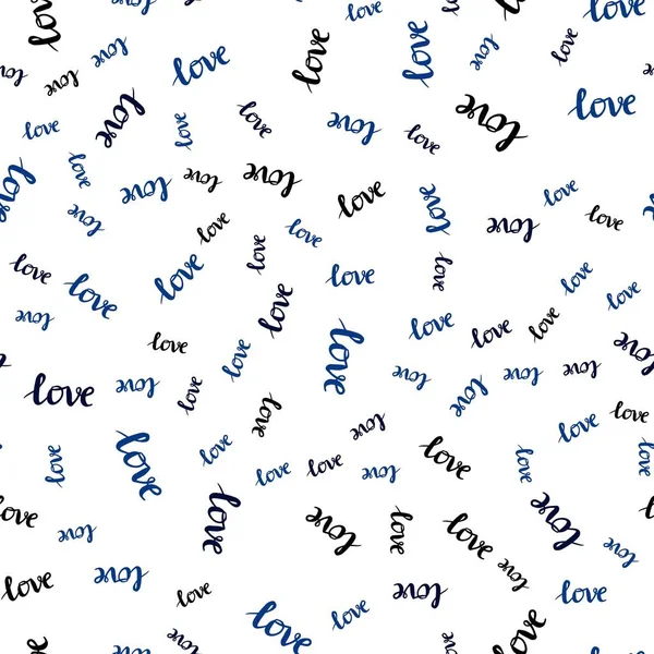 Dark Blue Vector Seamless Pattern Phrase Love You Phrase Love — Stock Vector