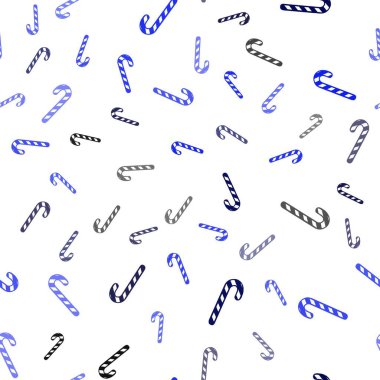 Lezzetli xmas şekerli hafif Mavili vektör deseni.