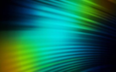 Koyu mavi, kıvrımlı çizgileri olan sarı vektör şablonu. Değişken çizgileri olan renkli soyut çizimler. İşiniz için yepyeni bir tasarım..