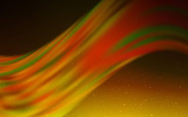 Kozmik yıldızlı koyu sarı vektör düzeni. Bulanık arkaplandaki ve gradyanı olan uzay yıldızları. Astronomi web siteleri için desen.