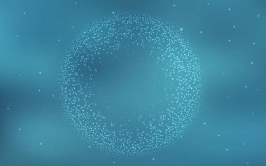 Uzay yıldızlı hafif Mavili vektör şablonu. Renkli kozmik yıldızlı soyut çizimler. Astronomi web siteleri için desen.